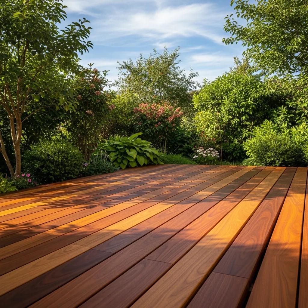 Cumaru decking in a sunny outdoor setting highlighting its durability and aesthetic appeal