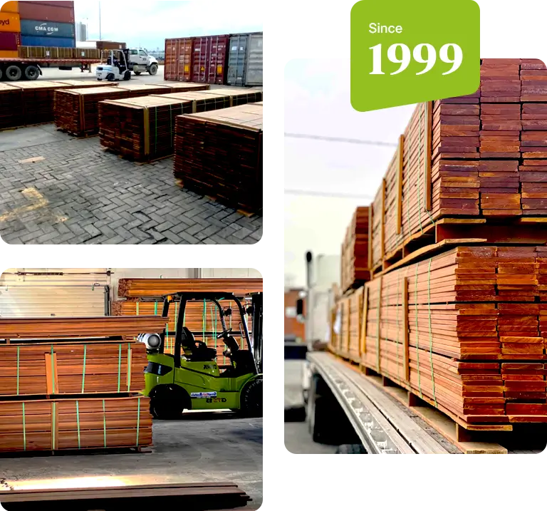 Exterior hardwood products supplied by Amazon Hardwoods