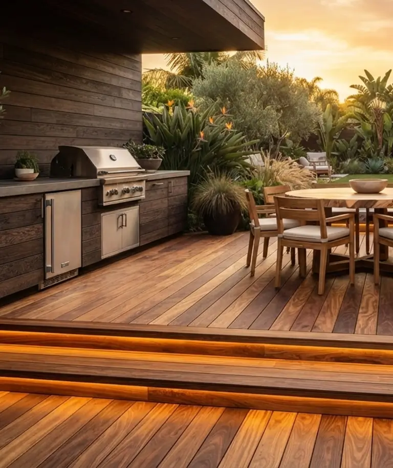 Cumaru hardwood decking used in outdoor applications