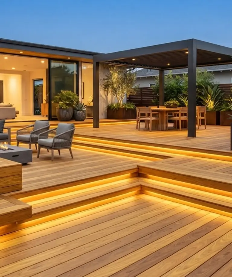 Garapa hardwood decking used in outdoor applications