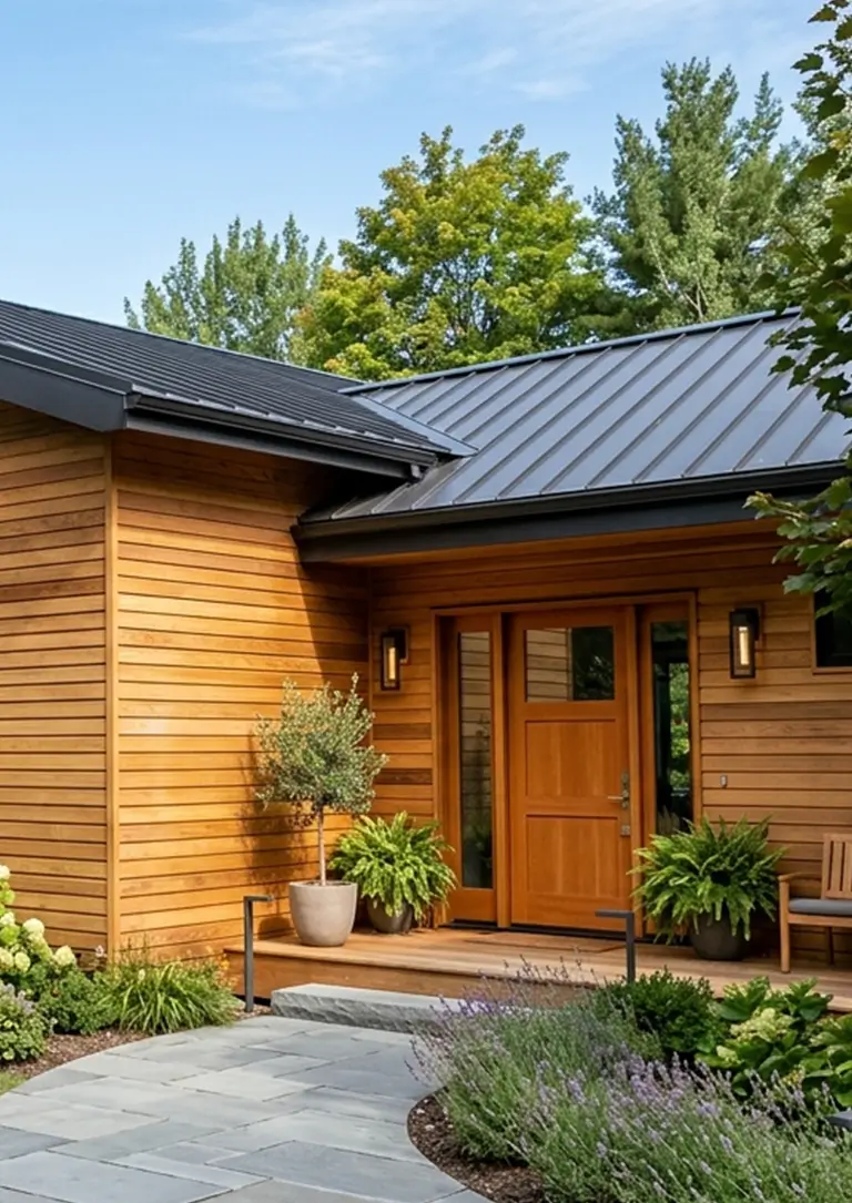 Premium tropical hardwood siding for modern exterior architectural applications