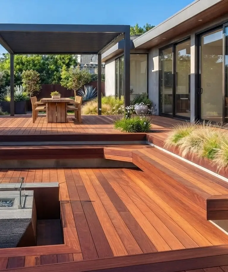 Premium Red Balau Mahogany hardwood decking board
