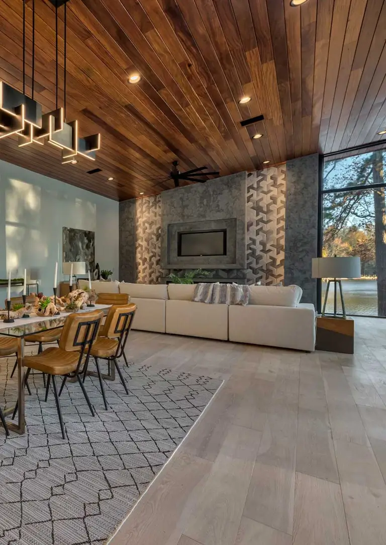 Premium tropical hardwood ceiling for exterior architectural spaces