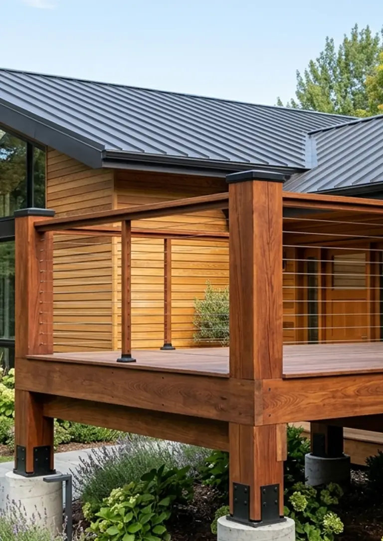 Premium tropical hardwood deck posts for outdoor construction projects