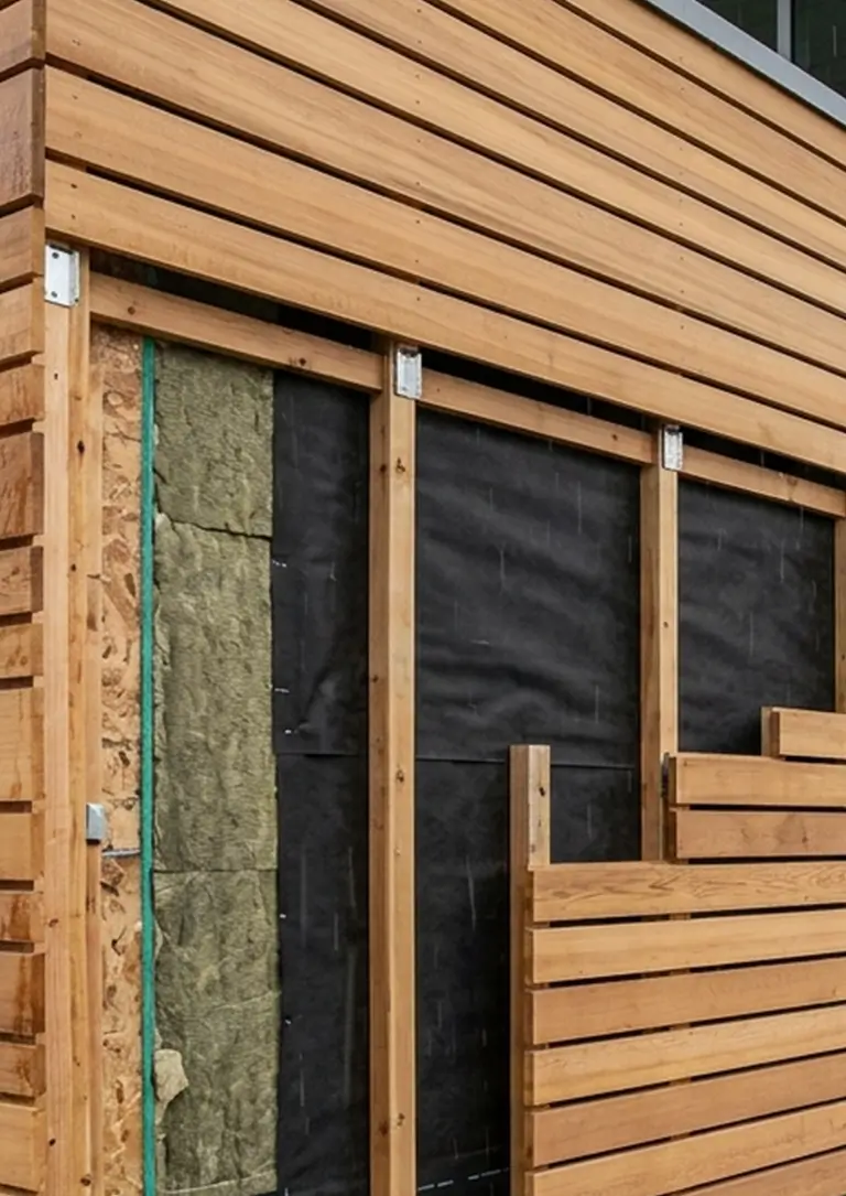 Premium tropical hardwood rainscreen siding for exterior wall applications