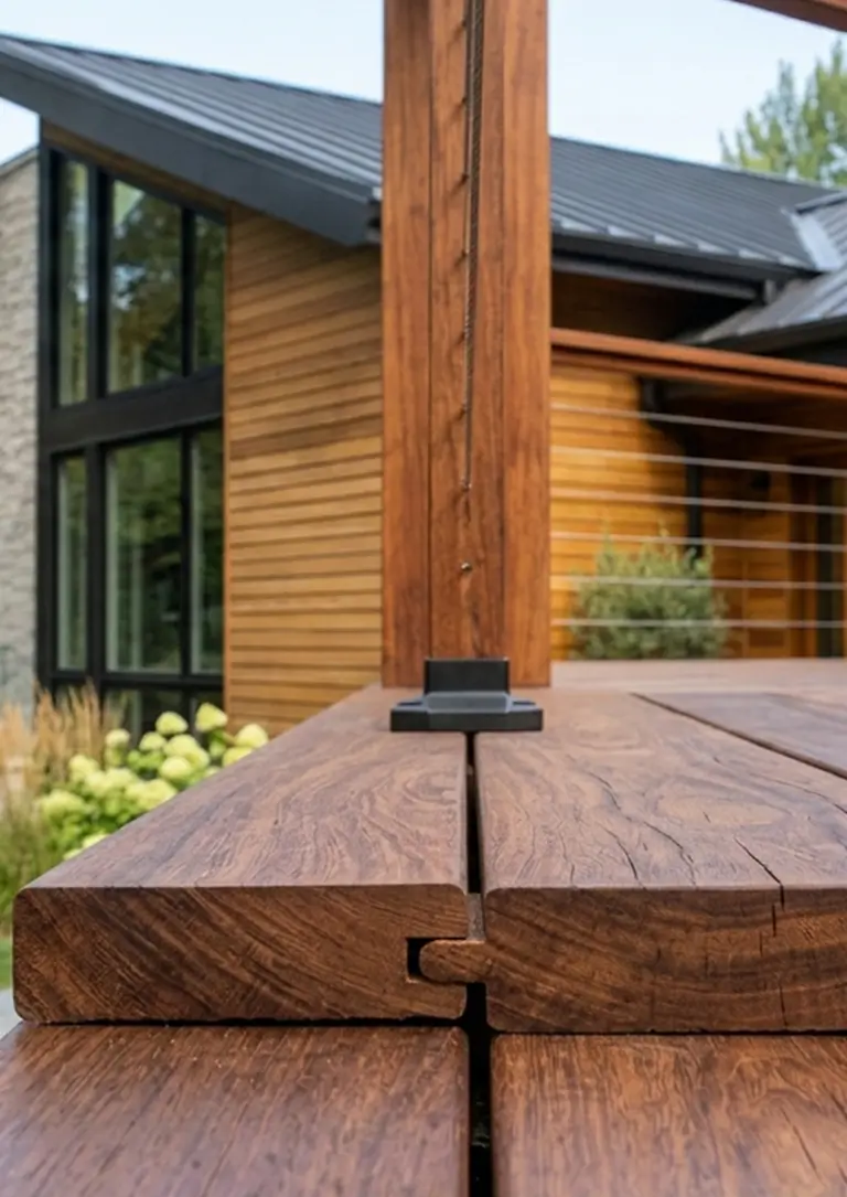 Premium tropical hardwood tongue and groove boards for exterior applications