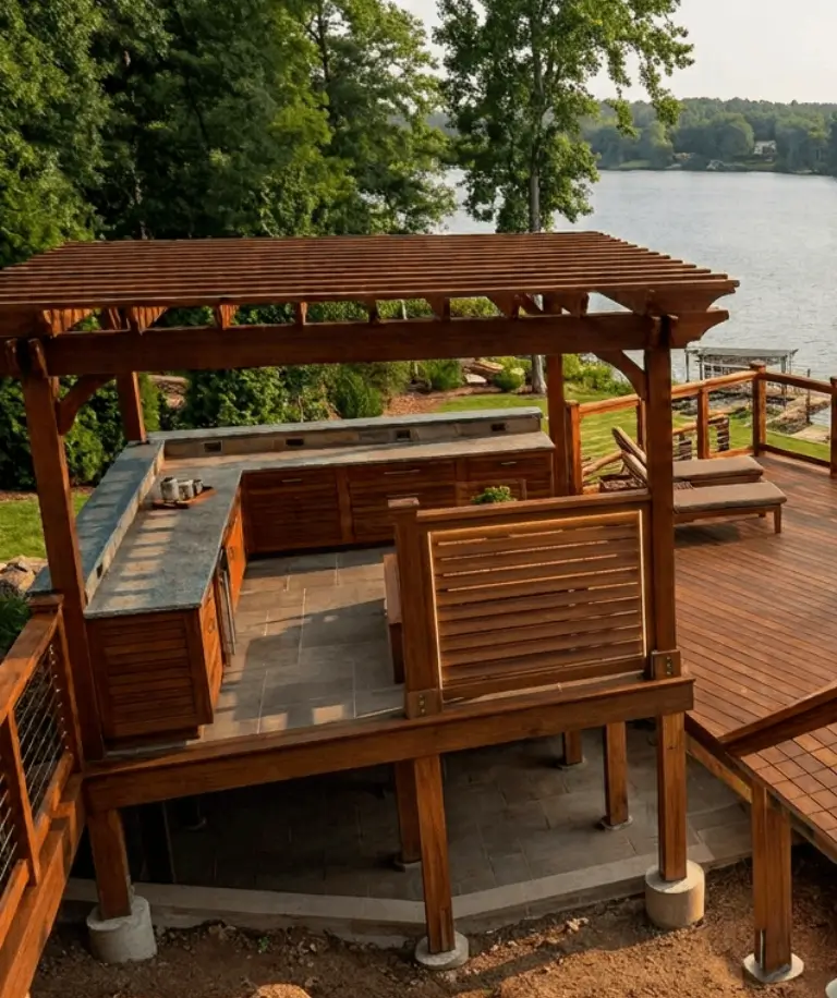 Cumaru deck posts used for outdoor deck and railing applications