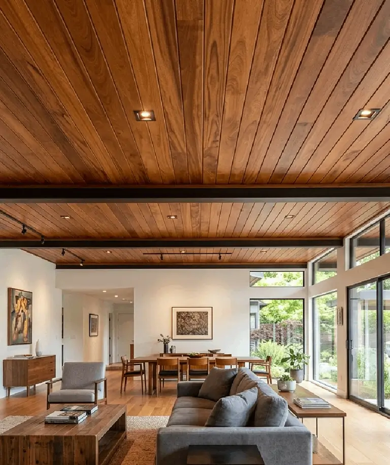 Cumaru hardwood ceiling boards for exterior outdoor spaces