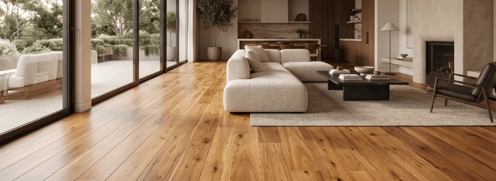 Cumaru hardwood flooring with rich natural color and grain