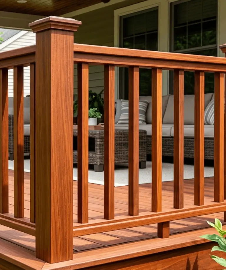 Premium Cumaru hardwood railing components