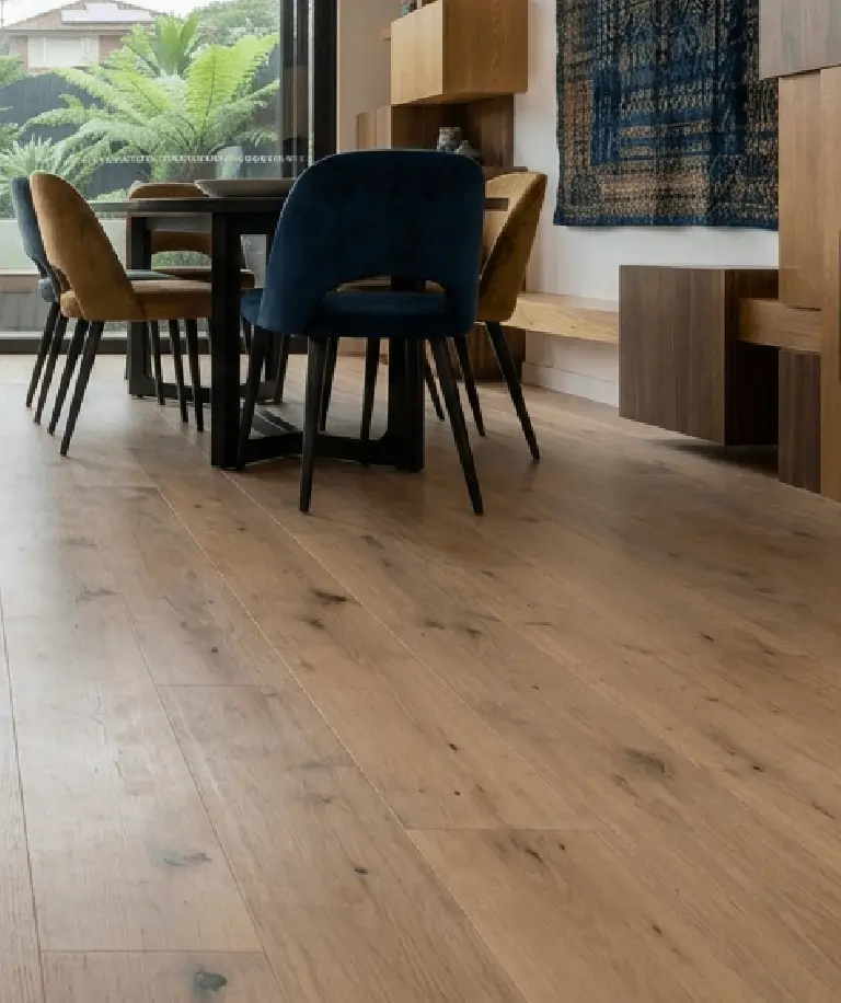 Garapa hardwood flooring featuring light natural wood tones and smooth grain patterns