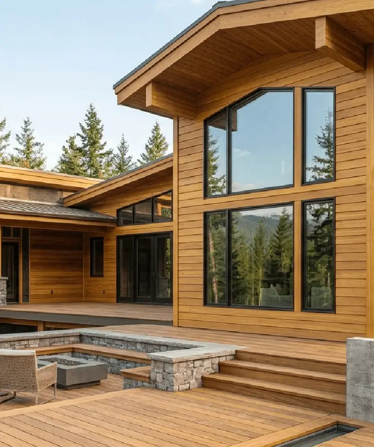 Garapa T&G V45 hardwood ceiling and siding application