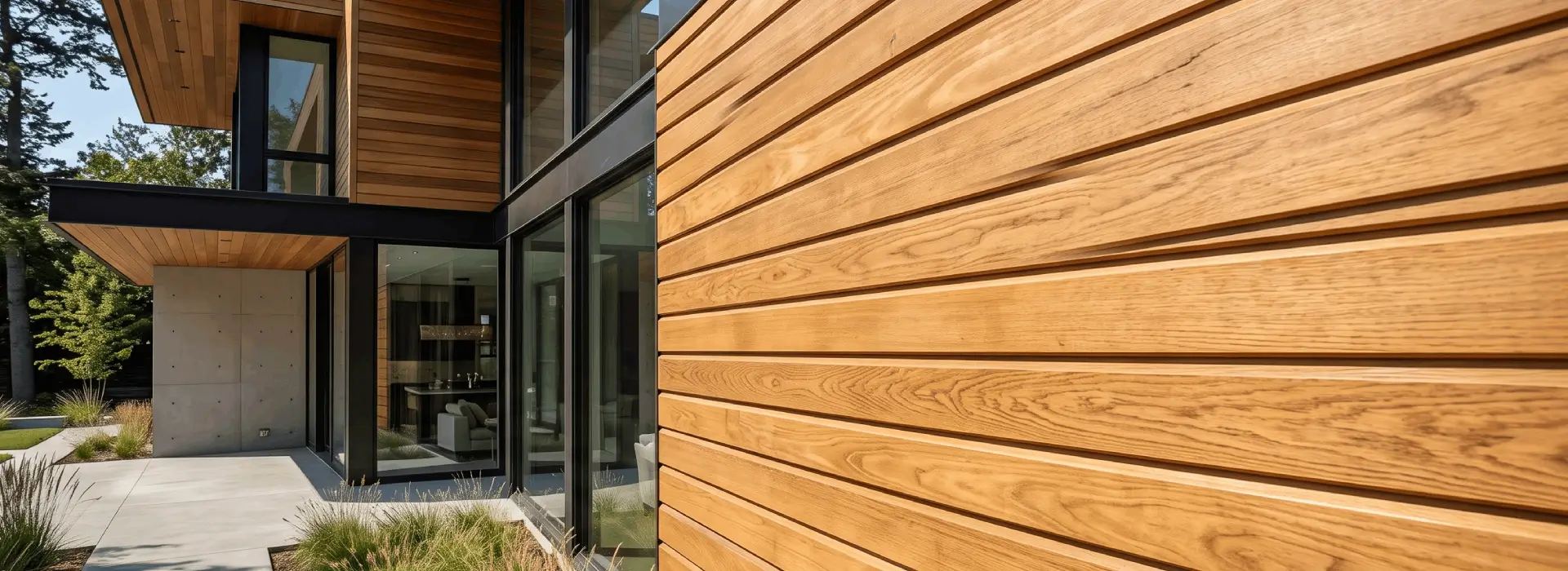 Garapa T&G V45 hardwood profile for exterior ceilings and siding