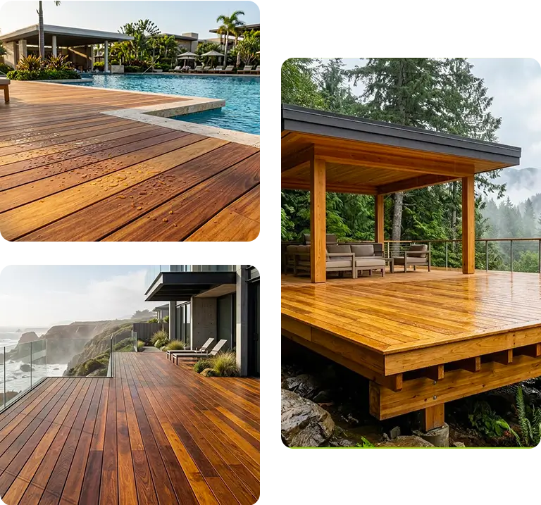 Tropical hardwood deck built for outdoor performance