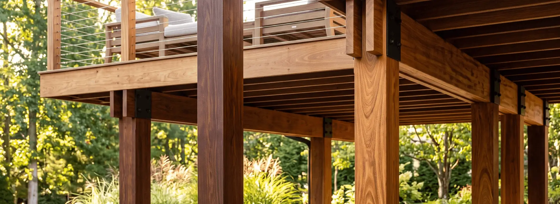 Premium hardwood deck posts for outdoor deck and porch construction