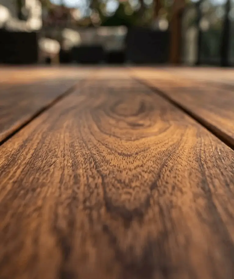 Premium Ipe hardwood decking installed in an outdoor residential deck