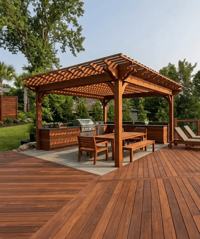 Ipe dimensional lumber used for an exterior construction application