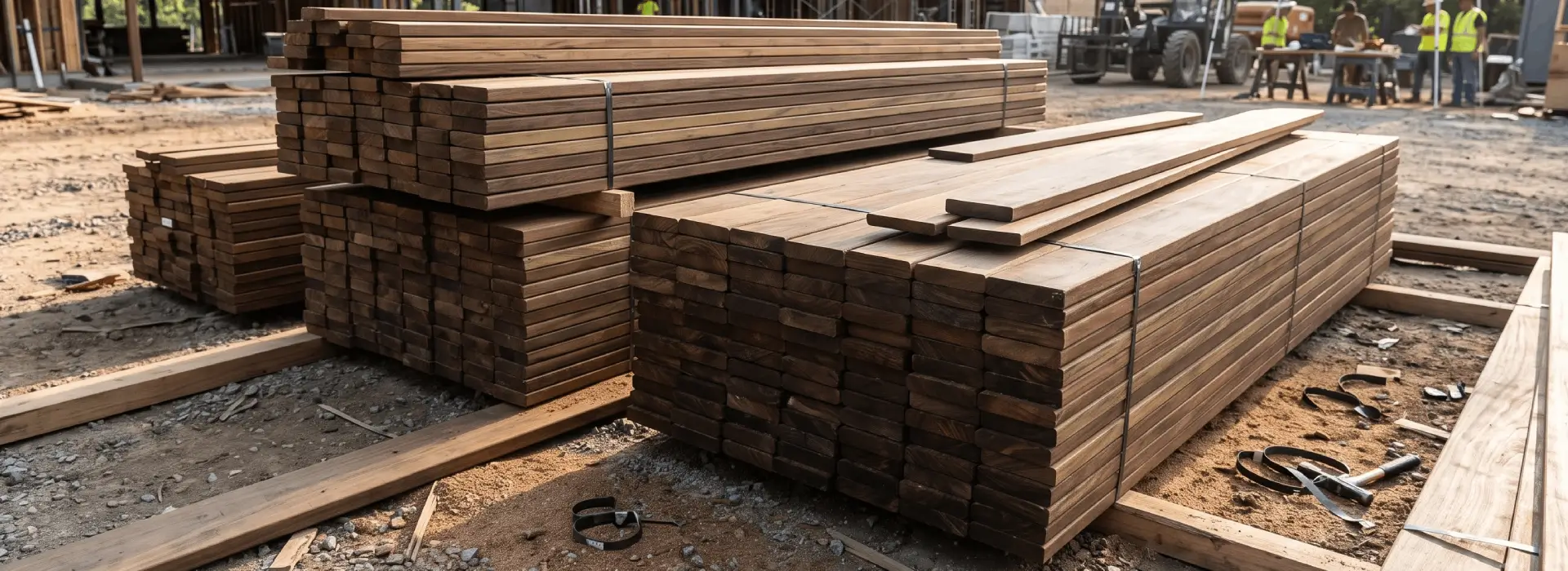 Premium Ipe dimensional lumber boards for exterior construction projects