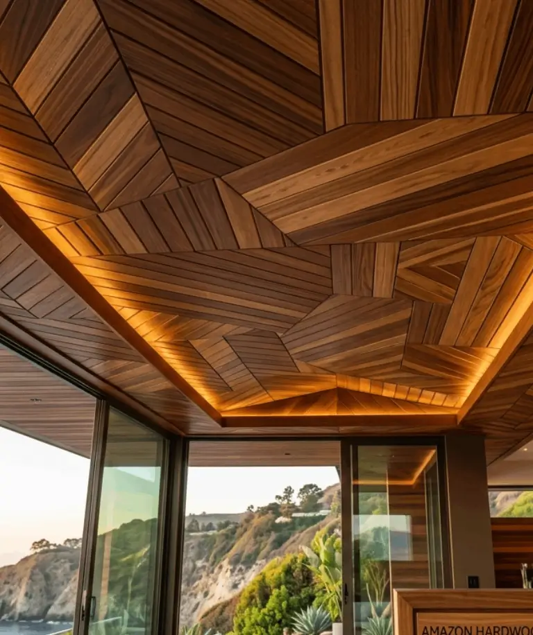 Ipe hardwood ceiling boards for premium exterior outdoor spaces