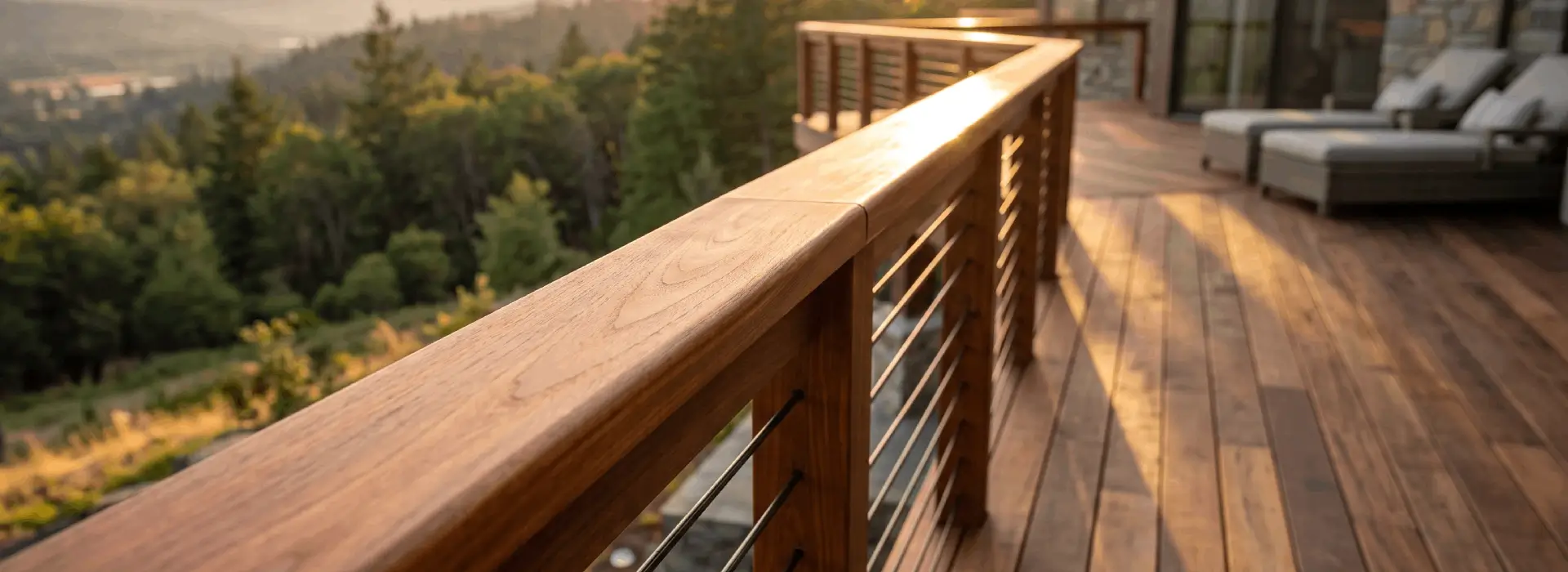 Premium Ipe hardwood railing for residential and commercial outdoor projects