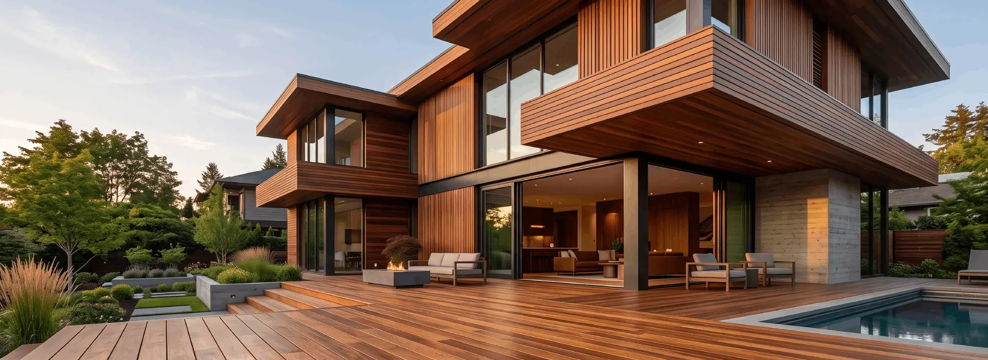 Mahogany hardwood boards showcasing natural wood color and grain